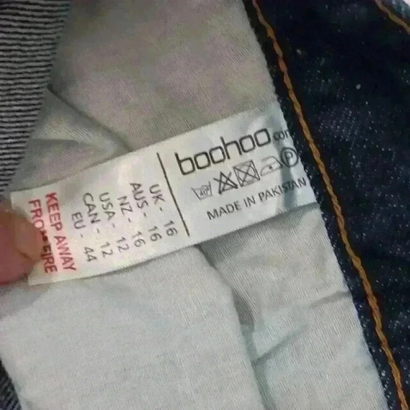 BOOHOO NEW Women's Denim Jeans Size 16 Mom Dark Blue Rise 13"‎ - Picture 9 of 10